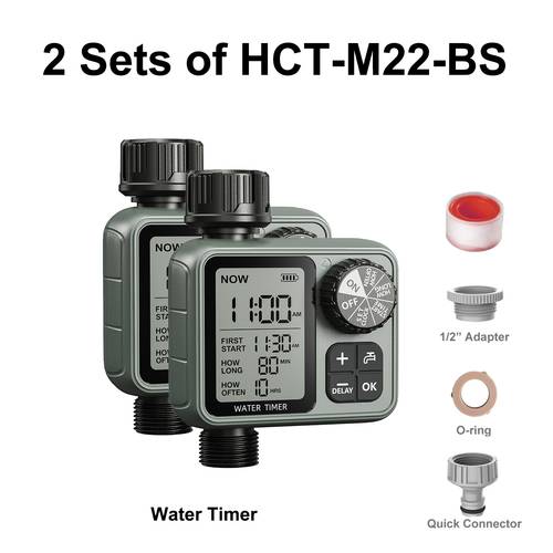 2026 water timer featuring dial adjustment lock mode battery indicator low power manual watering a step watering plan rain delay option automatic cleaning feature and ipx5 water