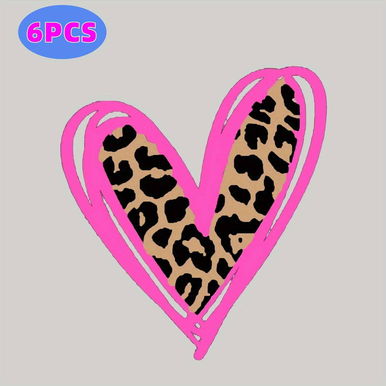 TEMU 6pcs Set Pink Heart Applique - Iron-on Heat Transfer Patches, Iron-on Transfer Stickers, Suitable For T-shirts, Throw Pillows, Diy Canvas Bags,