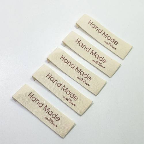 100pcs beige fabric labels clothing pockets hats socks bags