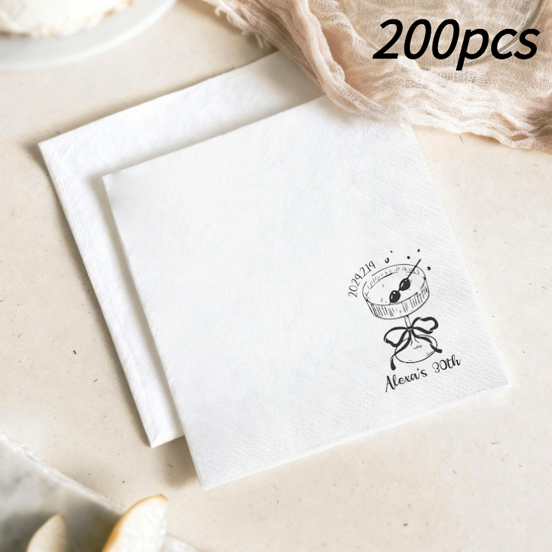 TEMU Customized Napkins With Custom Text/patterns/logo, Suitable For Weddings, Parties, Restaurants, Gatherings