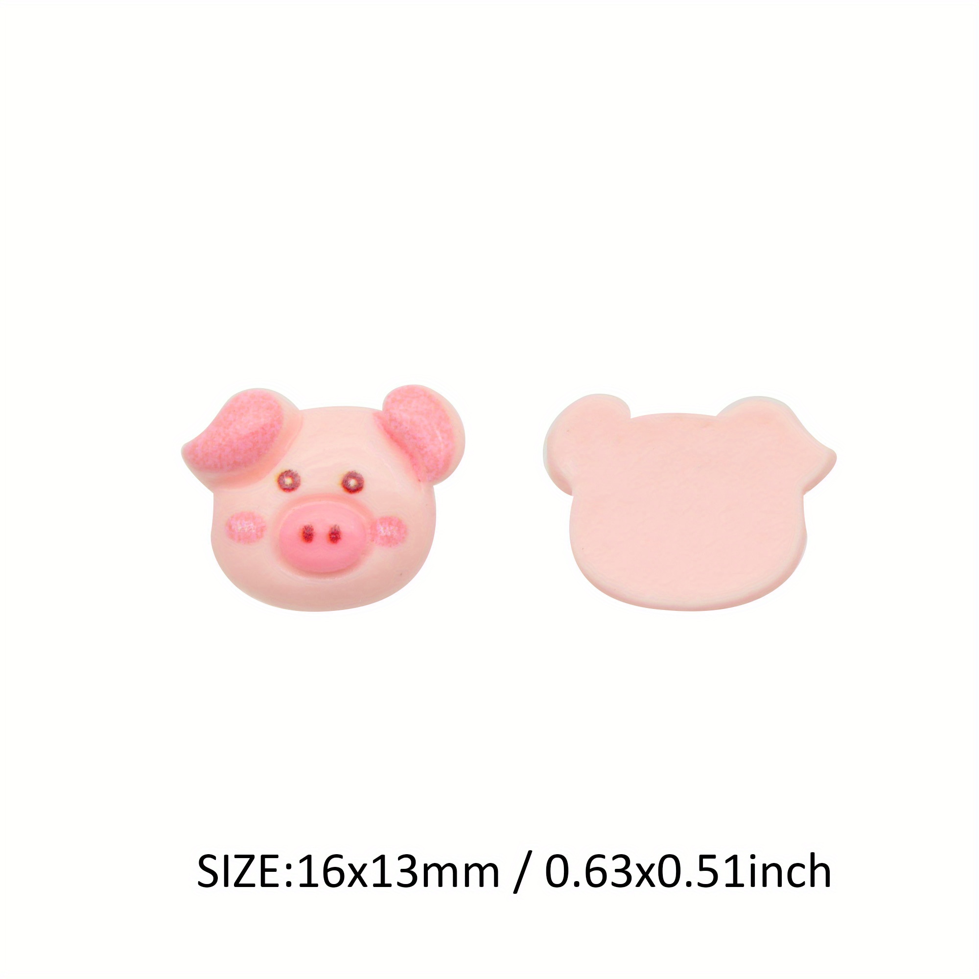 Image of A Pack Of 10 Adorable 3d Resin Pig Beads, Perfect For Handmade Hair Additions And Gifts