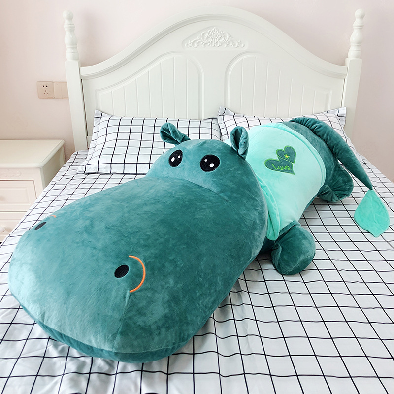 TEMU 60cm/23.62-inch Hippo Plush Suitable For All Breeds & Sizes Of Dogs - Soft Polyester Stuffed, Hippopotamus For Cuddling, Photography Props, , Decor For Puppy Training And Dog Gifts