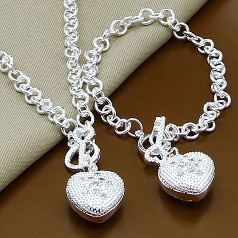 

2pcs Set Of 925 Silver Necklace And Bracelet Set, Making Accessories, Fashionable Accessories For Men And Women