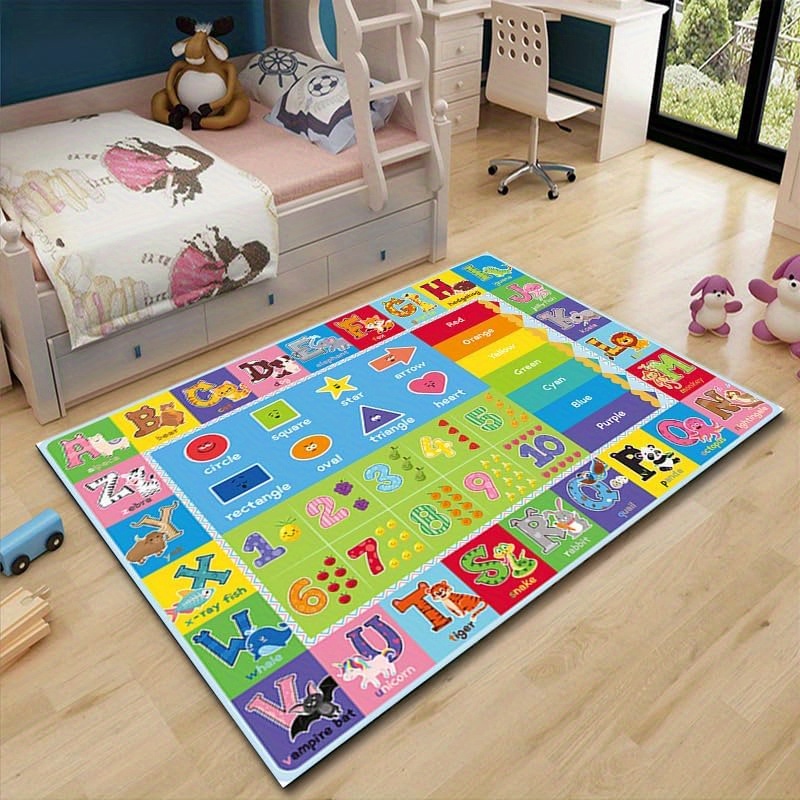 1pc 800g m2 abc 0 6cm thick educational rug floor mat with playroom classroom non slip backing suitable for family entertainment and parent child interaction hand washable parent child learning carpet Product details 6