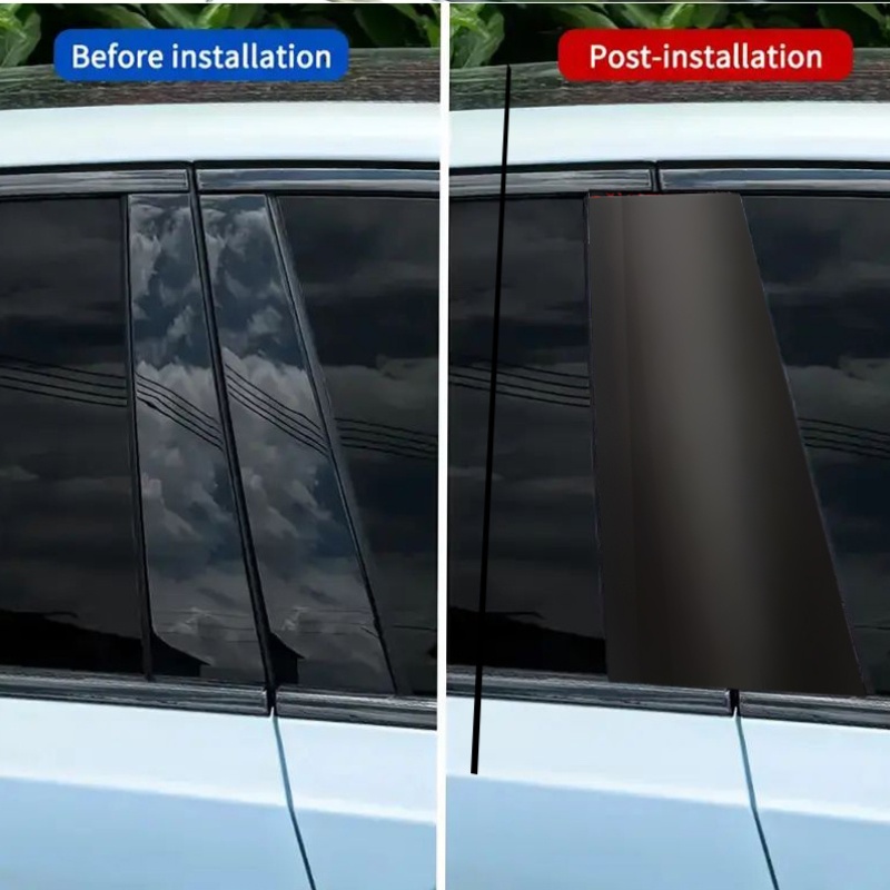 TEMU Autocollant 2D plat, 2 pièces, motif 2D plat, rectangle, semi-mat, autocollant pour voiture, convient pour B de voiture, en métal, plastique,