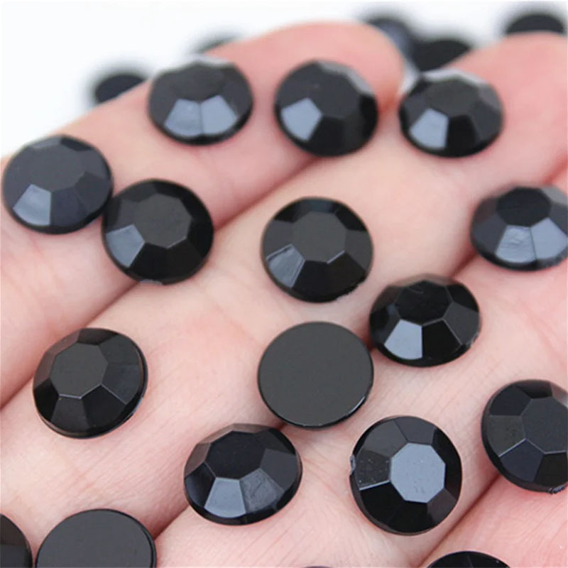 TEMU 120pcs0.8cm/0.31in Colorful Flat-bottomed Round Rhinestone Acrylic Applique Making Wedding Dress Decoration Random Color