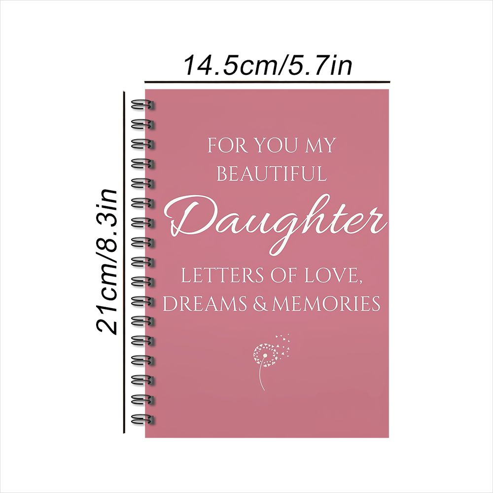 TEMU 1pc, Pink , Spiral Notebook, For You My And Memories, A5 Dandelion Motif, X 14.5cm, Journaling Keepsake, 60 Pages () Gift For Daughter