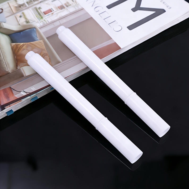 2-pack White Liquid Chalk Marker, Quick-drying And Easy To Erase, Suitable For Blackboards, Glass, And Windows, 14+, Office Stationery
