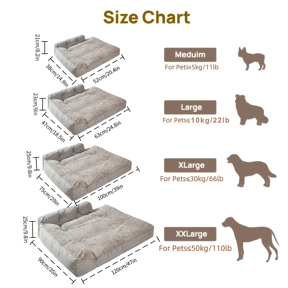 Image of Orthopedic Memory Foam Dog Bed Suitable For Medium Large & Senior Dogs, Chew-resistant Pet Mattress With Egg Crate, High-density Orthopedic Sofa Bed For Joint, Bolster Bed For, Gray