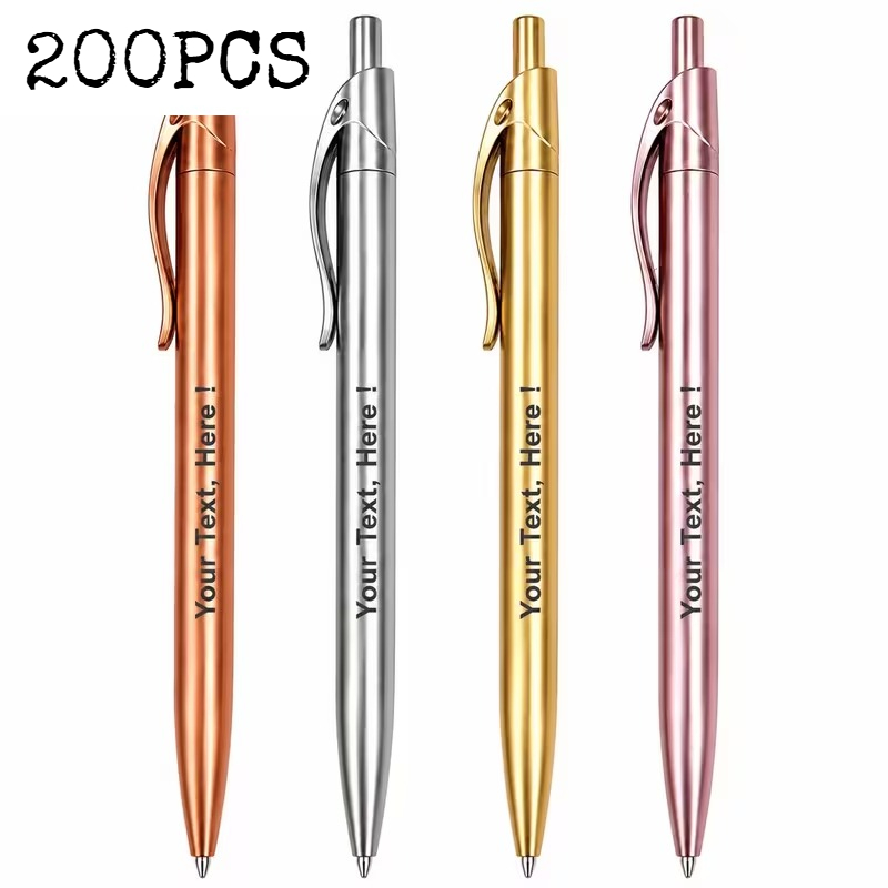 200pcs Personalized Retractable Electroplated Ballpoint Pens