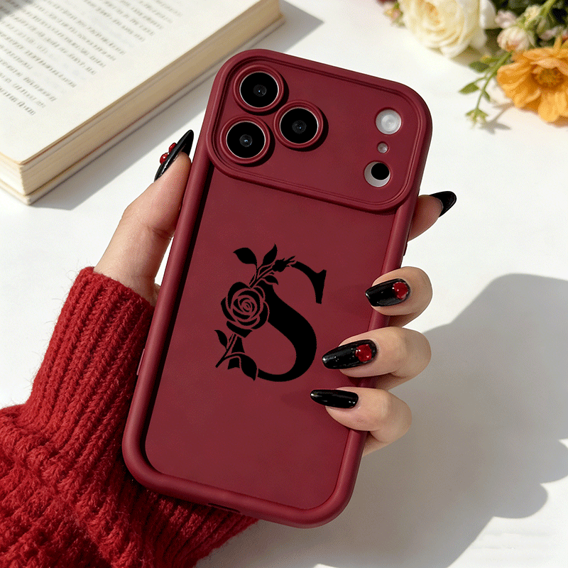 TEMU Phone Case - A Stylish Phone Case Featuring A Rose-themed Design, Compatible With Iphone 17/17 Pro Max/17 Air/16 Pro Max/16e/15/14 Plus/13