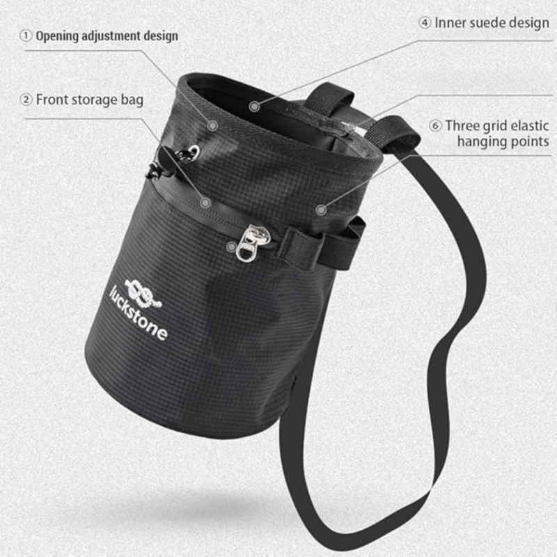 chalk bag for rock climbing harness lightweight with drawstring closure storage bag chalk carrying bag suitable for gym and weightlifting training