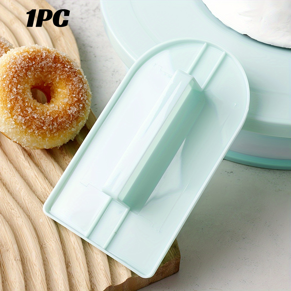 TEMU Lisseur à gâteau en plastique - Racloir en PP durable avec poignée ergonomique, décoration de pâtisserie multifonctionnelle, convient pour