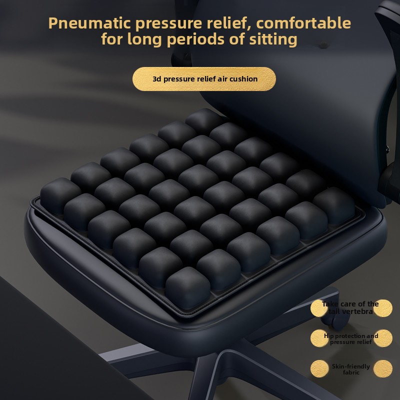 TEMU Ergonomic Press-to-inflate Seat Cushion | Pressure Relief For Office, Car & Airplane, Lycra Fabric Breathable & Anti-slip, Portable & , Applicable, Practical Gift For Adults