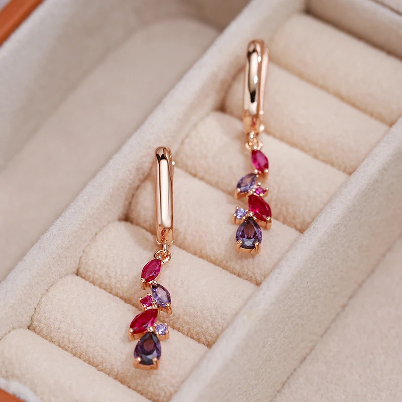 Luxurious Synthetic Zirconia Inlaid Earrings for Women