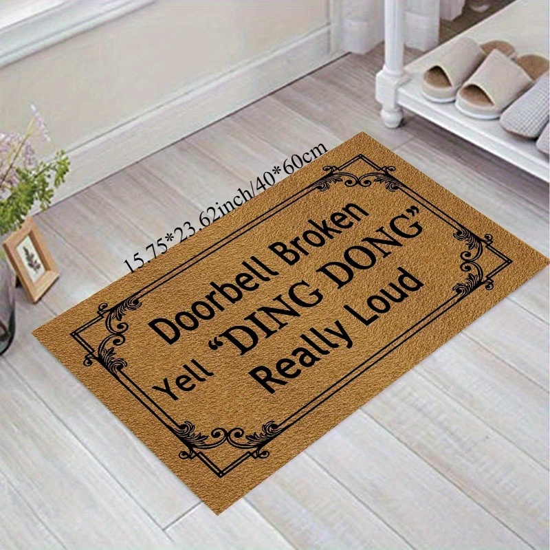 TEMU Product Fun Welcome Mat - " " , Material Suitable For Indoor/outdoor Use, Durable Doormat For Home, Kitchen, Bathroom, Camping, Bath Humor Mat |