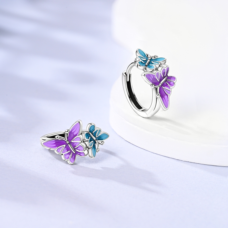 Women's 925 Elegant Hoop Earrings, Modern Fashion Design