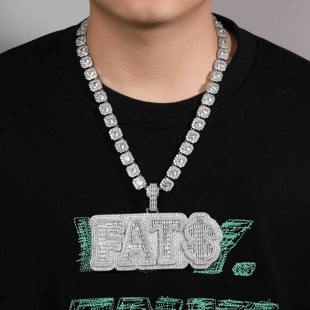 3pcs hip hop rapper necklace black five discount two Temu