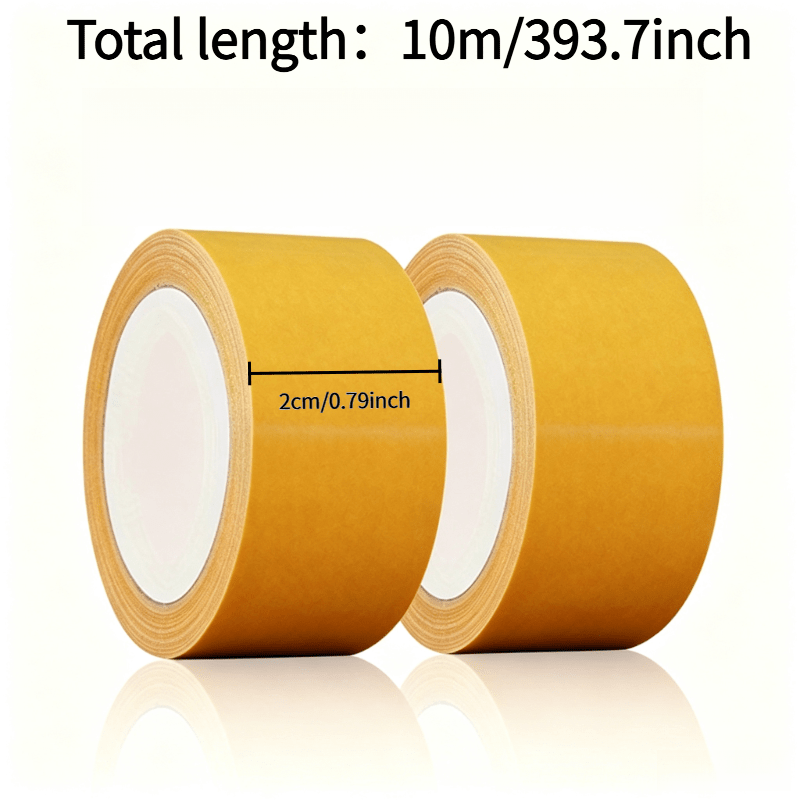 TEMU A 2-roll Pack Of Mesh Double-sided Tape (2 Cm Wide, 5 Meters Long) Featuring A Fiberglass Mesh Backing; Suitable For Bonding And Securing