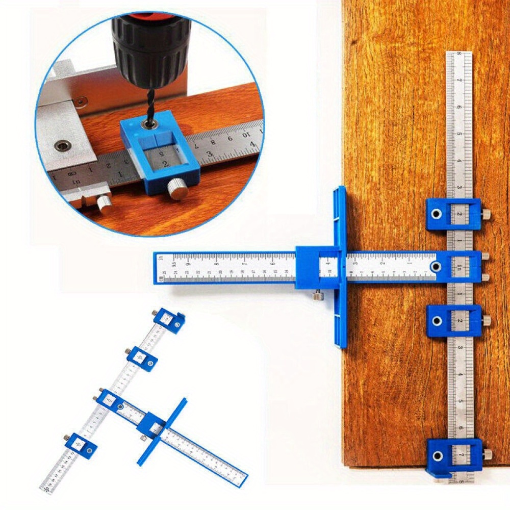 Image of Perforated Locator Location Device Drilling Aid With Double-sided Scale Stainless Steel Material For Woodworker Diy Enthusiast Engineer