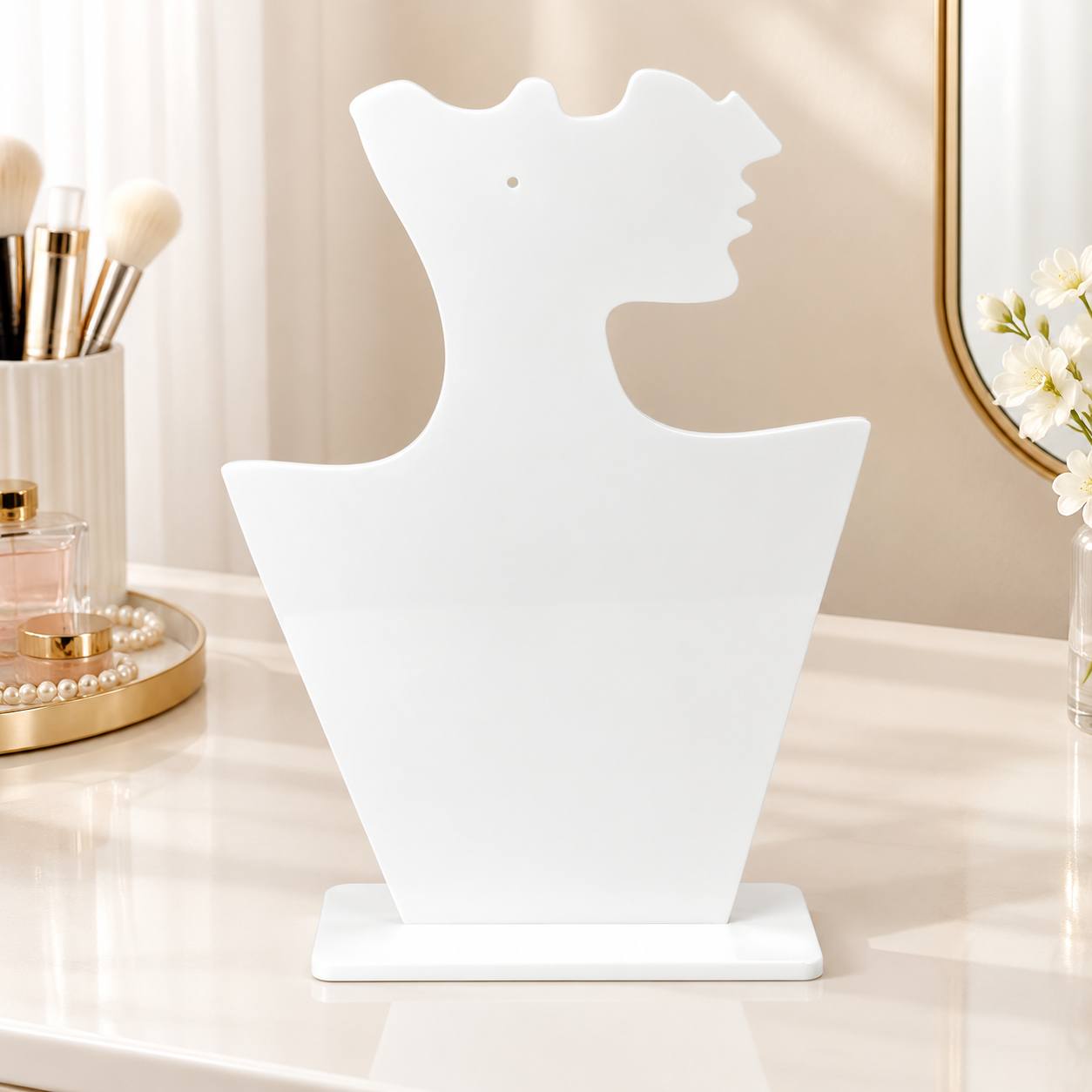 TEMU Creative Humanoid Minimalist Acrylic Ear Jewelry Necklace Display Stand, 3 Colors Available, High-end Durable Jewelry Display Rack, Lightweight