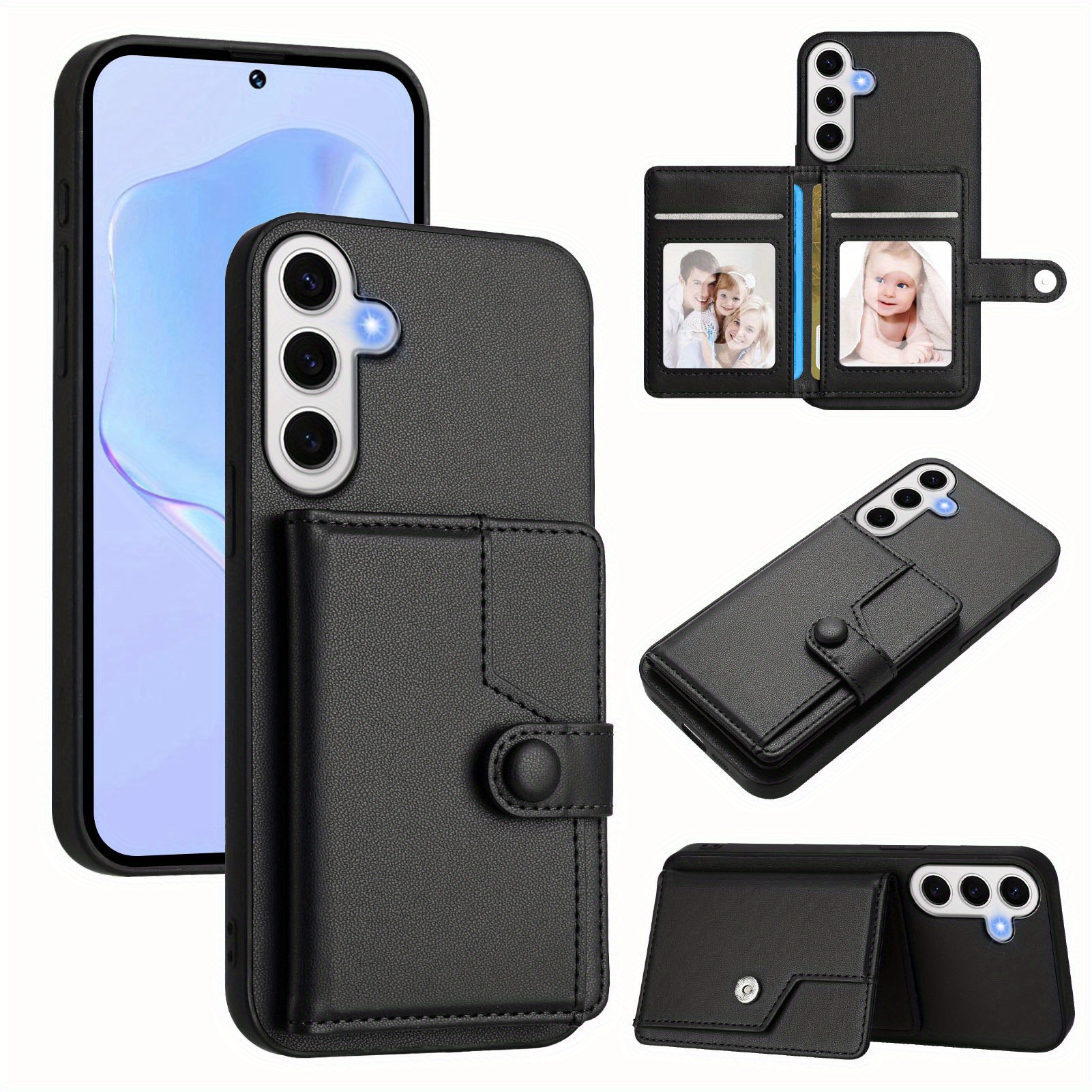 TEMU Phone Case - A Sleek Card Holder And Stand, Designed For Premium Storage, Compatible With Galaxy Models Including 20fe, S21 Fe, S22, S22 Plus,