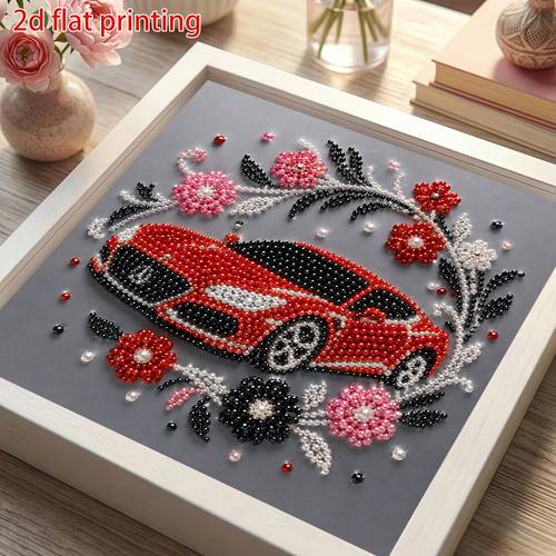 kit de peinture diamant perçage art voiture et motif de fleurs décoration murale pour salon chambre cadeau de festival vêtements pour femmes
