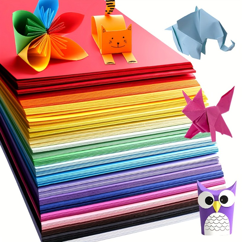 200 sheets square construction paper set multipurpose high quality colored paper suitable for printing origami and art crafts 10 vibrant colors   for school projects and home crafts appropriately sized blocks for effective