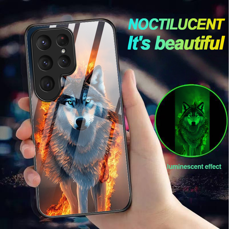 TEMU Phone Case: Wolf With Flaming Mane -in-the-dark Phone Case Self- No Power Needed High Case For Galaxy S26