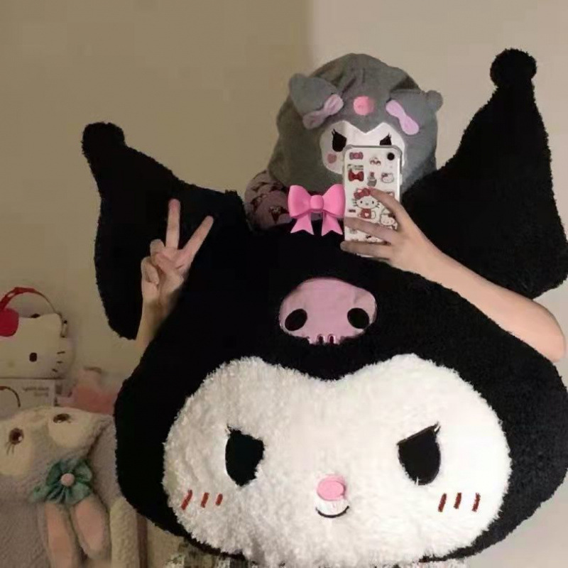 TEMU Licensed My Melody Plush Pillow, Cartoon Kuromi Sofa Cushion, Extra-large Plush Pillow, Suitable For Multiple , Cushion, Backrest Pillow.