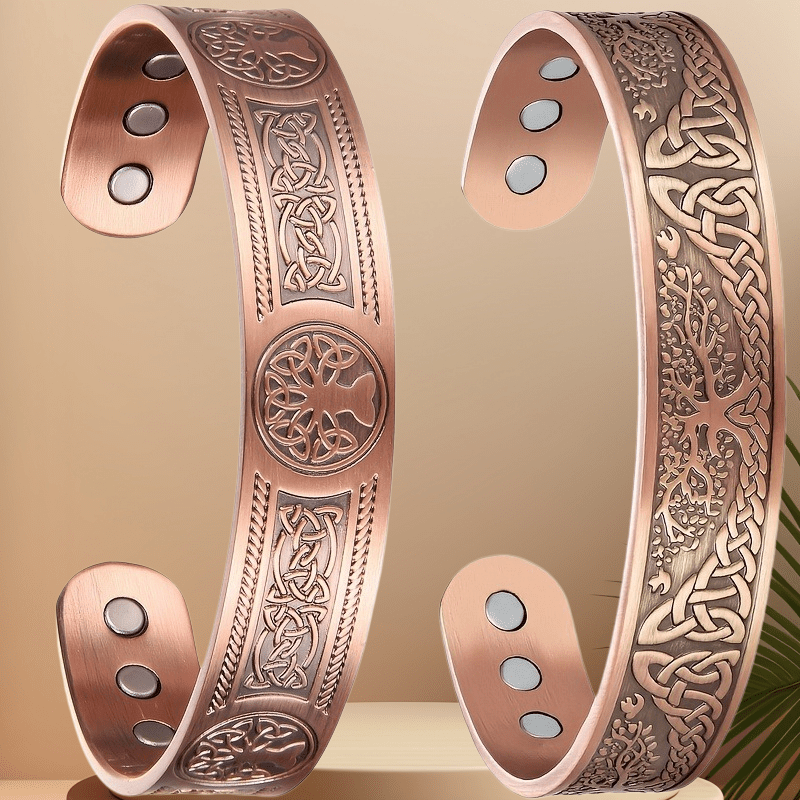 TEMU 2pcs Alloy Bracelet, Featuring An Upgraded Alloytree Of , Adjustable Bracelet, A Birthday And Christmas Gift For Mom And Dad.