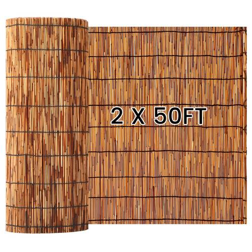 2d flat 2ft x 50ft natural reed fencing bamboo privacy screen balcony reed fence for garden curtain bamboo screen fencing for outdoor backyard patio 2d