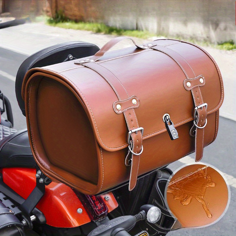 TEMU Motorcycle Seat Bag - Large Capacity Tail Bag With Helmet Storage - Stylish Travel Riding Backpack, Perfect For Motorcycle Enthusiasts