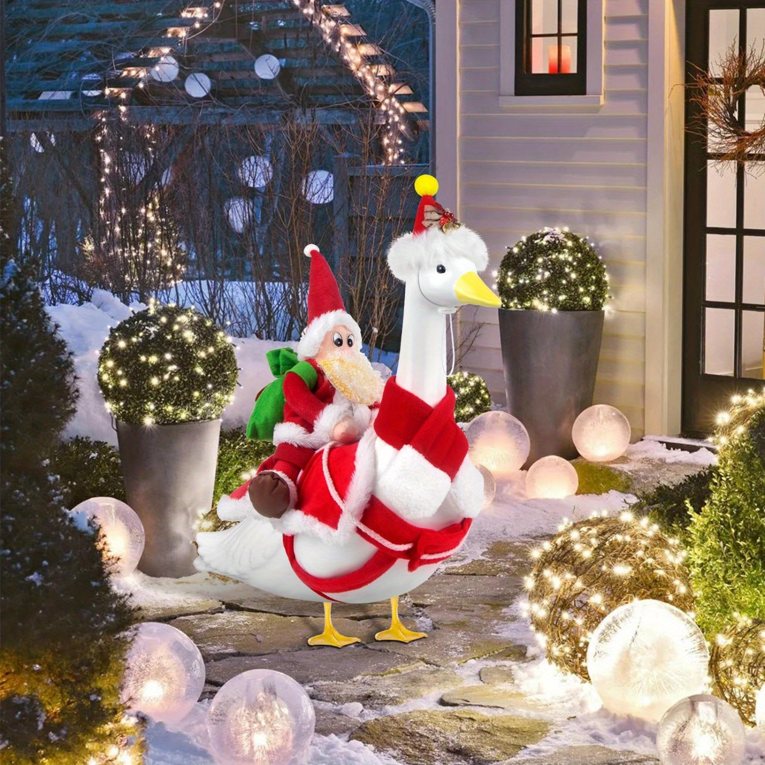 christmas mrs claus goose outfit 23 porch goose goose - Temu