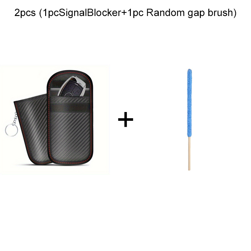 TEMU 2pcs (1pcsignalblocker+1pc Random Brush) Faraday Card Car Keys Case Fob Signal Blocker Bag Rfid Shielding Card Bags Organizer For Privacy