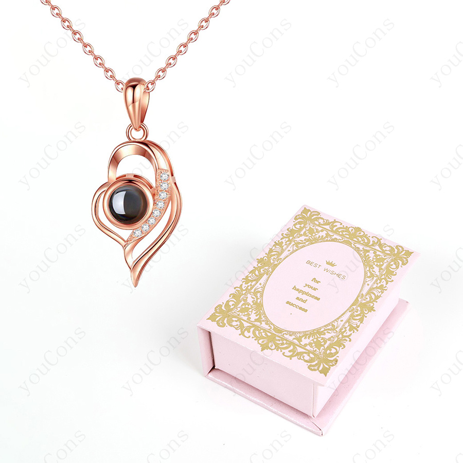 Custom Color Photo Projection Necklace, Gentle Cloud Pendant