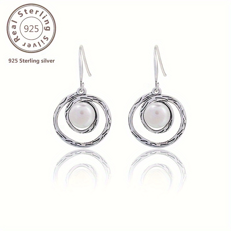pair of exquisite multi layered swirl pearl earrings traditional carved   three dimensional pattern natural     luxury attractive   suitable for weddings banquets parties   with a   box Product details 1