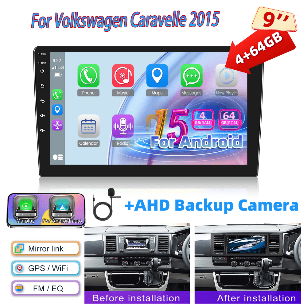 Image of 15 Car Stereo With 4+64g, Designed For The 2015 For , Featuring A 9-inch 1280p Ips Touchscreen, , Compatibility, Ai Dsp, Fm, Rds, 32eq, Wireless, Gps, Wifi, Steering Wheel Control, Microphone
