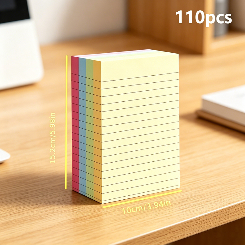 TEMU 110pcs Colored Sticky Notes Suitable For Students, Offices & Homes - Tear-off Adhesive Pages With Square/rectangular Sheets, 4 Mixed Pads,