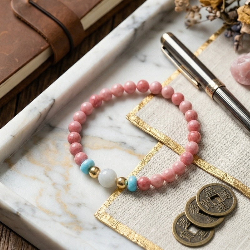 Women's Natural Gradient Pink Bracelet, Versatile Gift