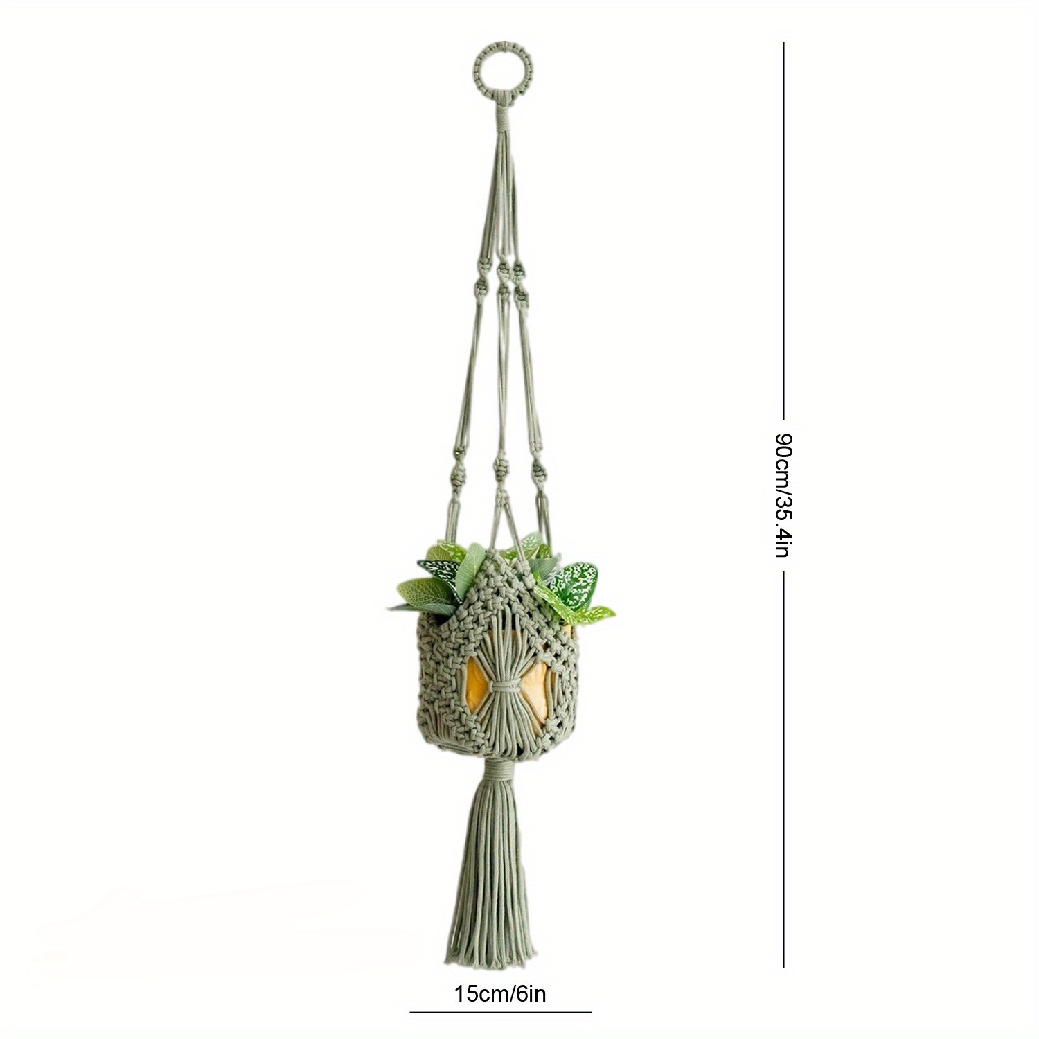 E-shop Böhmischer Hängepflanzer - Handgewebter Makramee-Pflanzenhalter mit Kernseil, 3-stufiger Blumentopfkorb für Innen/Außen