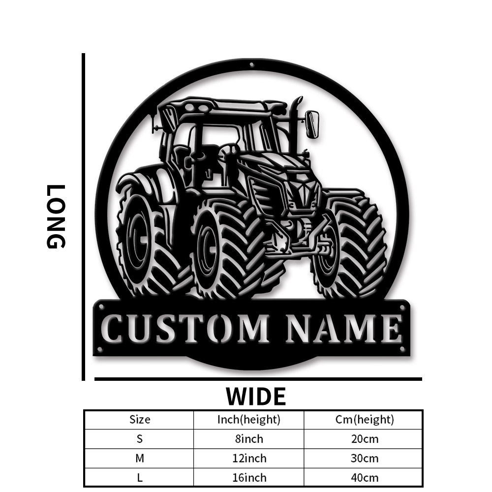 TEMU 1pc Custom Tractor Metal Sign Personalized Farmhouse Decor Farmer Gift Metal Wall Art For Living Room Bedroom Home Office Christmas Birthday