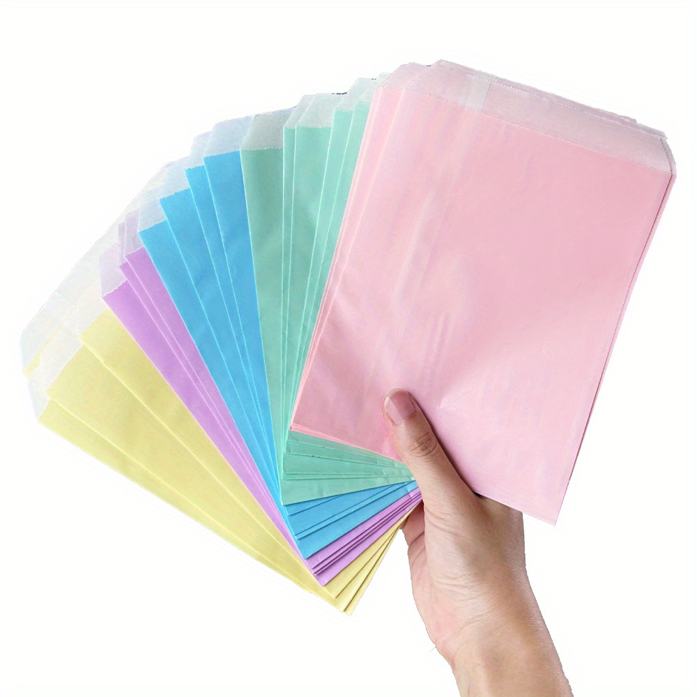 Image of 5-color Gift Bags – 25pcs Set, 13x18cm Small Colorful Paper Bags For Party Favors, Weddings, Birthdays, Baby Showers