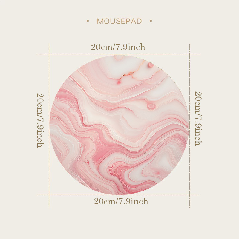 TEMU Pink Fluid Wave Round Mouse Pad, Mouse Pad, Small Gradient Desk Mat, Suitable For Office And Laptop, This Mouse Pad, Compatible With Pc, Laptop,