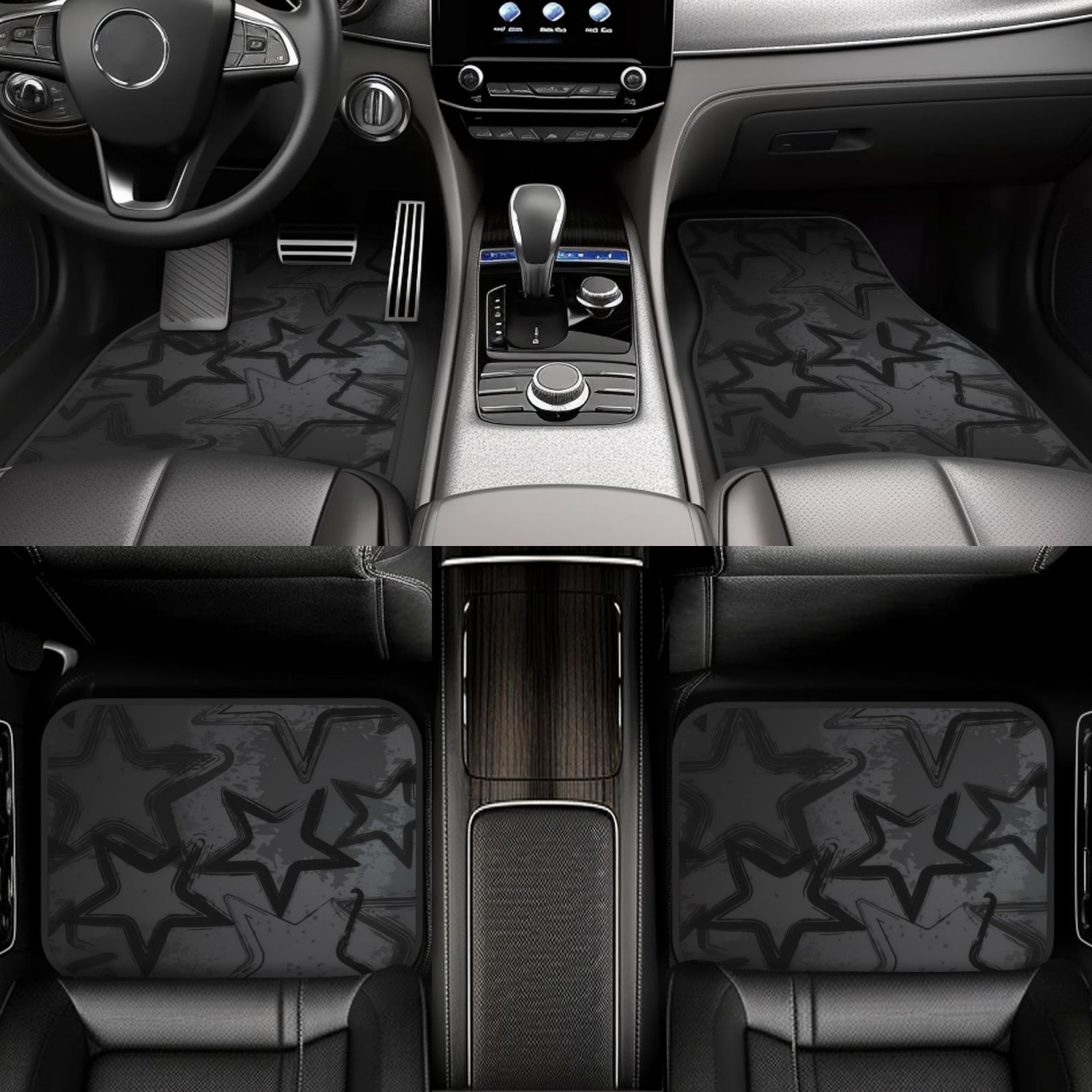 TEMU 4pcs Car Floor Mats With Design, Ideal For Sedans, Suvs, Vehicles. Unisex Protective Mats Serve As Interior Decorations And Make A Great Gift,