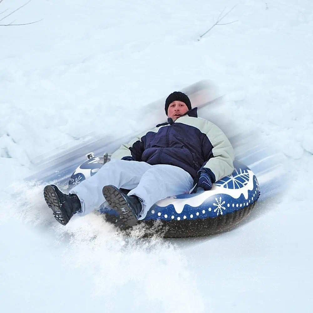 Image of 1set 120cmpvc Inflatable Ski Ring, 135kg Load-bearing, With 2 Handles, Suitable For Skiing Slope Backyard Slope.