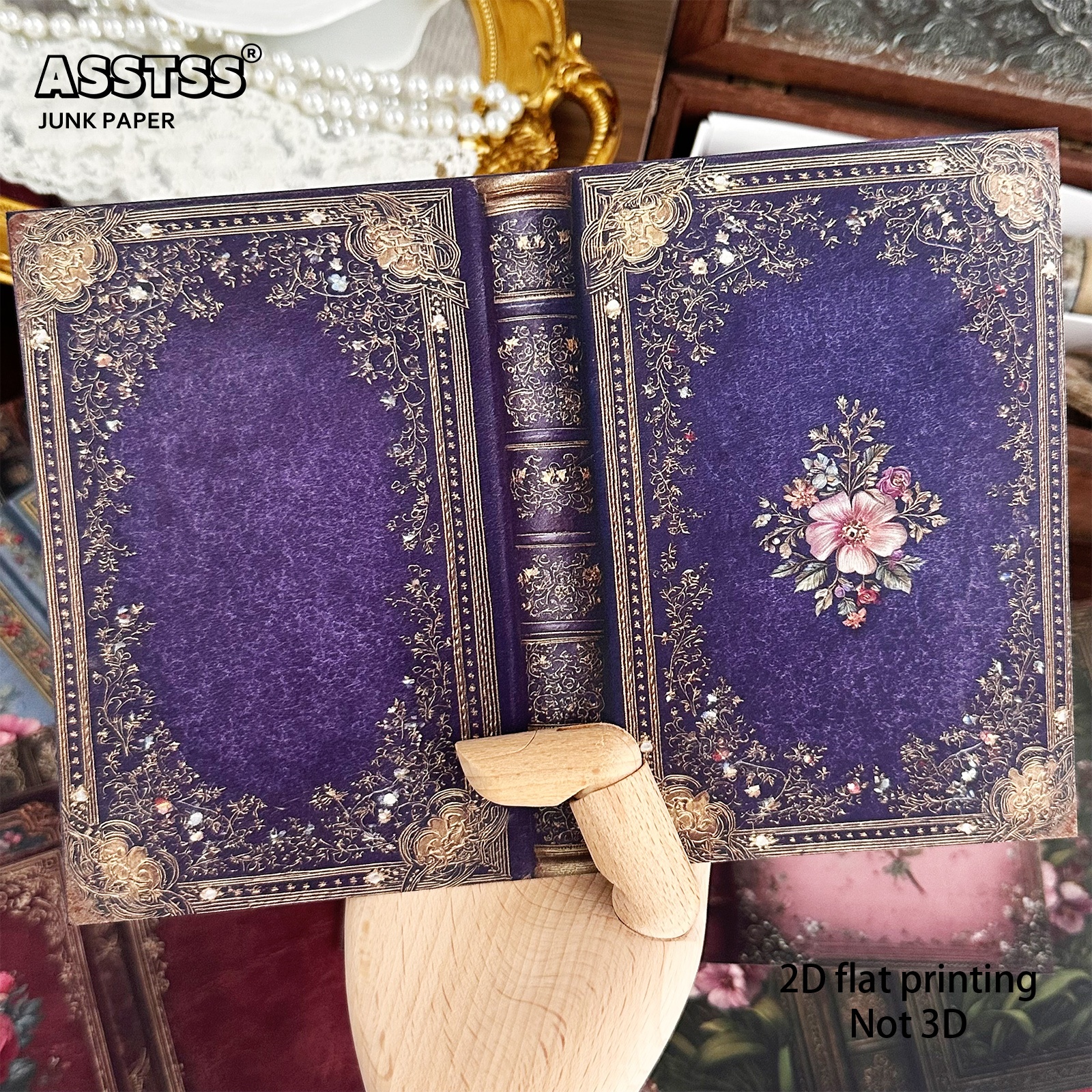 TEMU Asstss 20-sheet A5 [2d Flat] Vintage Floral Theme Book Cover Diy Junk Journals, Scrapbook Decoration Paper Pads, For Arts Crafts, Scrapbooking