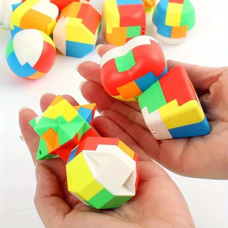 Image of 10pcs Colorful 3d Puzzle Cube Keychains - Educational Toy For &, Relax, Birthday Favors, Classroom Rewards, And Holiday Gifts (assorted Colors, Random)