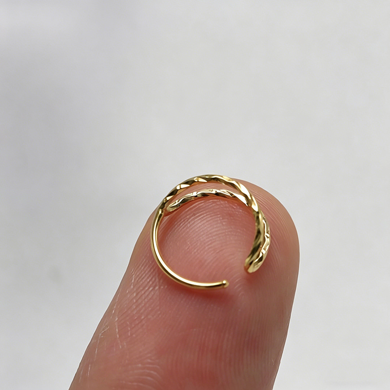 Women's Twisted Huggie Nose Ring Hoop, Easy Wear