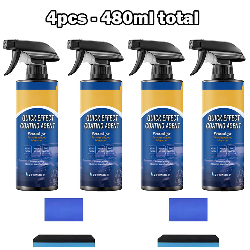 TEMU 4pcs High Protection Quick Car Coating Spray - Car Coating Liquid For Scratch Removal & Long-lasting Protection Easy Spray-on Formula, Wax